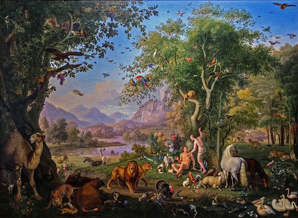 Adam and Eve in the Garden of Eden, Johann Wenzel Peter, Public domain, via Wikimedia Commons