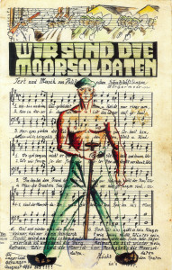 Hanns Kralik, partition illustrée du Börgermoorlied, 1933. Dokumentations- und Informationszentrum Emslandlager