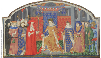 Frontispice du Regime des princes (manuscrit de Rouen), maître de Talbot, v. 1450. © Bibliothèque nationale de France (Ms126, f° 7)